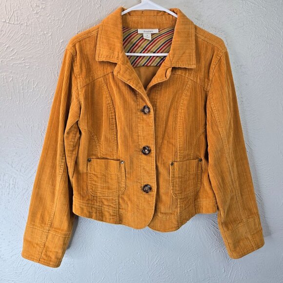 dressbarn Jackets & Blazers - Dressbarn Corduroy Jacket Medium Mustared Yellow Button Preppy 70s Retro Blazer